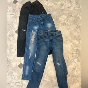 Boys Jeans (set of 3) - Black and Blue Distressed